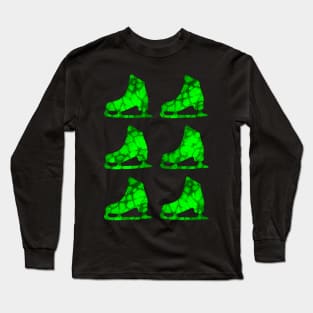 Watercolor Figure Skates (Green) Long Sleeve T-Shirt